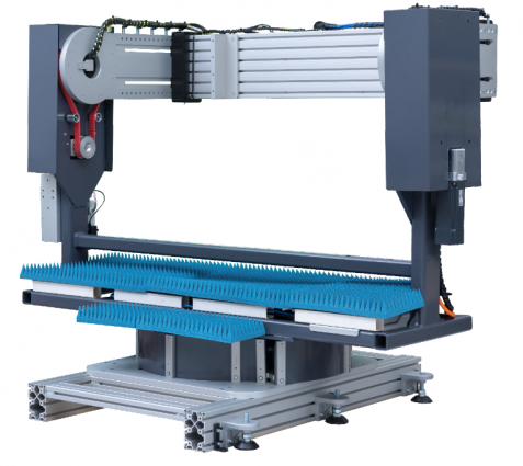 Horizontal positioner for OTA testing chamber, also known as BBQ style